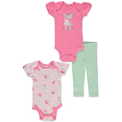Koala Baby Baby Girls' 3-Piece Frog Pants Set Outfit