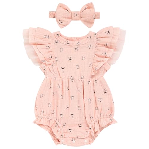 TITKKOP Ruffle Bubble Romper for Baby Girl | One-Piece Shorts Jumpsuit | Summer Outfit & Dress for Infants 0-18M