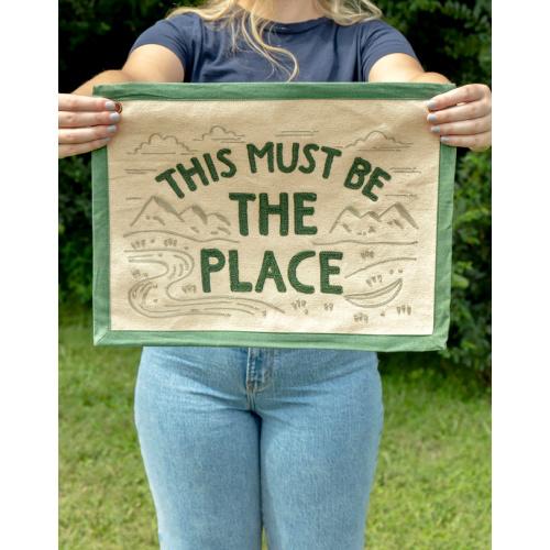 The Place Embroidered Canvas Banner - 1canoe2