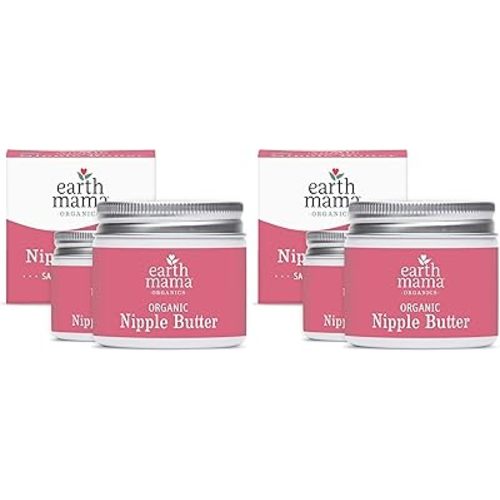 Earth Mama Organic Nipple Butter™ | Nipple Cream Safe for Breastfeeding | Postpartum Essentials for Nursing | Non Lanolin Nipple Cream, 2 fl oz (2-Pk) (Pack of 2)