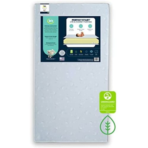 Serta Perfect Start Dual Sided Baby Crib Mattress & Toddler Mattress - Premium Sustainably Sourced Fiber Core - Waterproof - GREENGUARD Gold Certified – Hypoallergenic - 7 Year Warranty - Made in USA