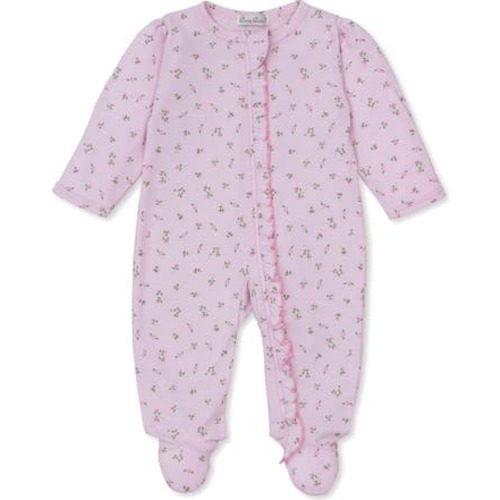 Floral Ruffle Edge Pima Cotton Footie, Newborn