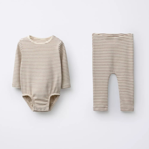 STRIPED BODYSUIT AND LEGGINGS SET - Brown | ZARA United States