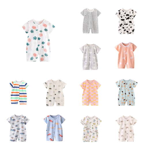 SROBPTY Newborn Boys Girls Short Sleeve Short Romper Multicolor, 59