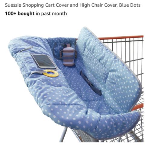 Suessie Shopping Cart Cover and High Chair Cover, Blue Dots
