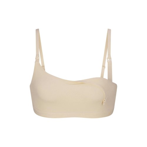 COTTON JERSEY MATERNITY NURSING SCOOP BRALETTE | MARBLE | SKIMS