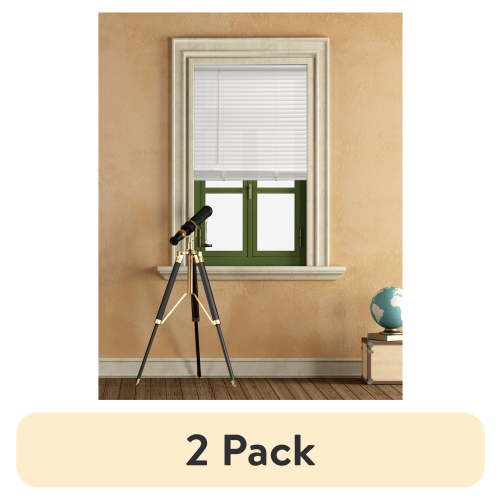 (2 pack) Mainstays 1" Cordless Vinyl Light Filtering Mini Blinds, White, 29" W x 64" L