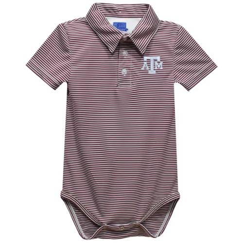 Infant&nbsp;Vive La Fete  Maroon Texas A&M Aggies Polo Pencil Stripe Bodysuit