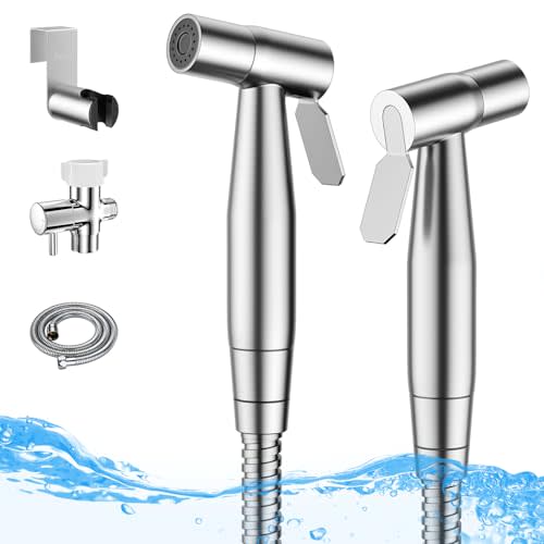 Arofa Handheld Bidet Sprayer for Toilet - 2 Pack Bidets Faucet for Existing Toilets Cloth Diaper Jet Sprayer, Stainless Steel Muslim Shower with Bidet Hose for Feminine Wash