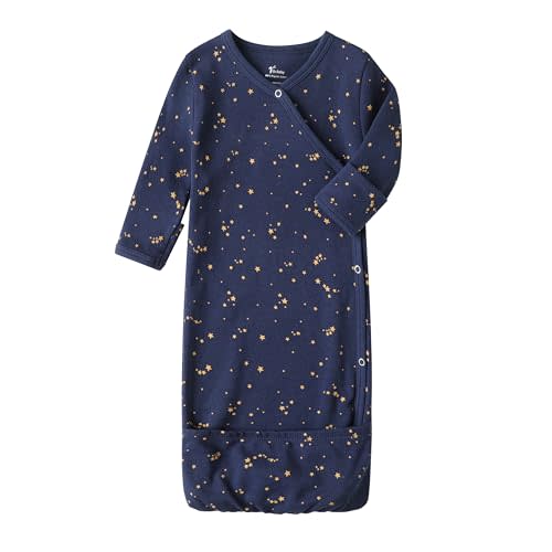 O2 BABY 100% Organic Cotton Kimono Gown with Mittens & Fold-Over Pouch