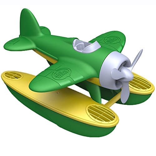 Green Toys Seaplane, Green/Yellow - Pretend Play, Motor Skills, Kids Bath Toy Floating Vehicle. No BPA, phthalates, PVC. Dishwasher Safe, Recycled Plastic, Made in USA.
