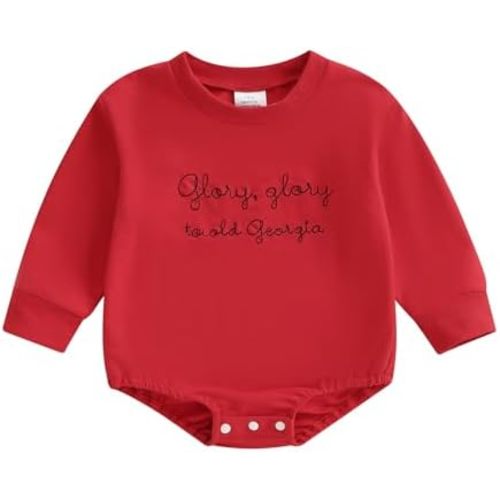 Baby Boy Girl Football Outfit Letter Embroidery Long Sleeve Sweatshirt Bubble Romper Bodysuit Newborn Fall Clothes
