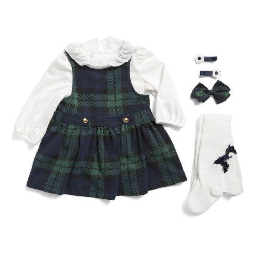 Newborn Girls 2pc Bodysuit And Plaid Jumper Set | Baby | Marshalls