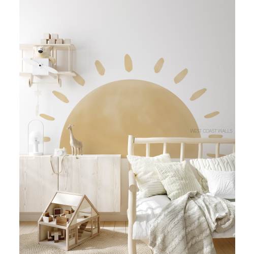 Large Sun Removable Wall Decal / Oversized Sun Decal / Watercolor Sun Decal / Sun Nursery Decor / Playroom Wall Decal / Nursery Wallpaper