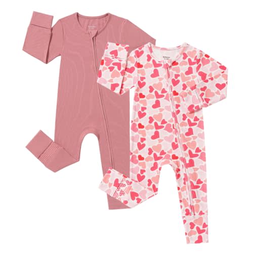 Bamboo Viscose Baby Girl Pajamas Romper Soft Ribbed 2 Way Zipper sleepers Long Sleeve Footless Pjs Newborn Infant Clothes