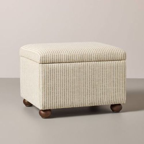 Storage Ottoman Linen/Rust Striped - Hearth & Hand™ with Magnolia