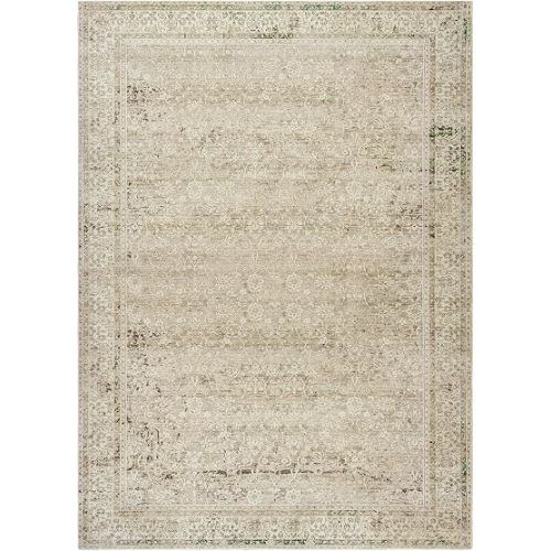 Boho Cream Area Rugs 6x9 for Bedroom Floral Neutral Rug Washable Non Slip