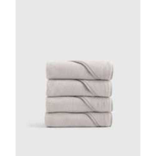 Organic Turkish Cotton Baby Hooded Towel Set 4-Pack in Light Grey