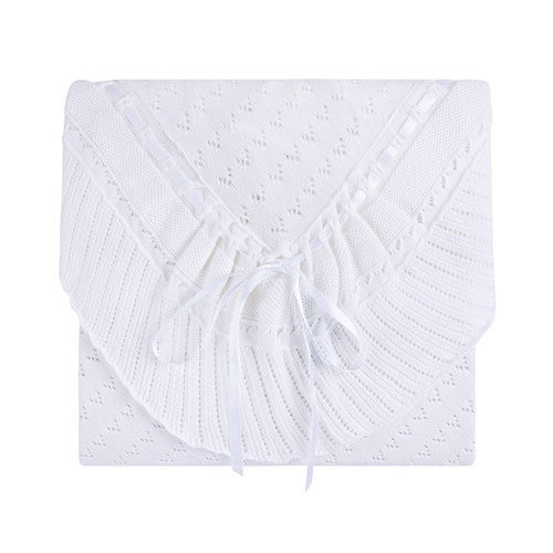 Pointelle Knit Ruffle Blanket | Feltman Brothers