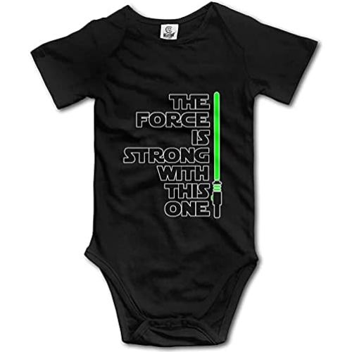 Force is Strong with This One Baby Bodysuit Short Sleeved Infant Tiny Rompers