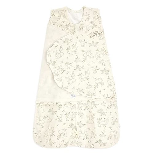 HALO 100% Cotton Sleepsack Swaddle, 3-Way Adjustable Wearable Blanket, TOG 1.5, Lullaby Forest, Newborn, 0-3 Months