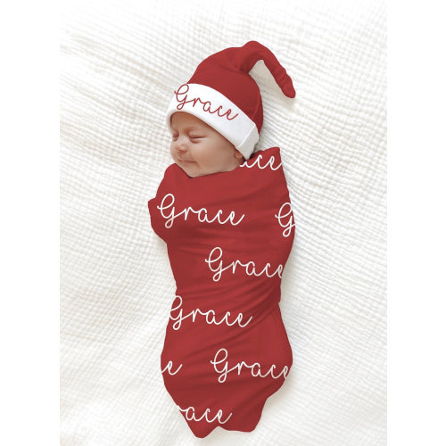 GENDER NEUTRAL SANTA Baby Christmas Swaddle Hospital Photo Blanket Christmas Baby Outfit Newborn Christmas Boy Coming Home Outfit Shower