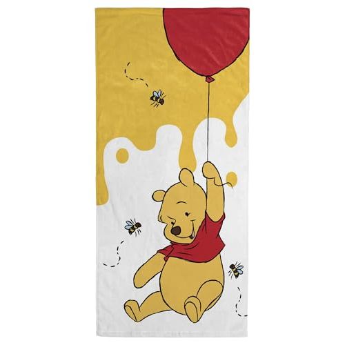 Jay Franco Kids Beach Towel - 100% Cotton Super Soft Absorbent Bath Towel, 28" x 58" Inch Lightweight for Travel, Official Licensed Product, Multi - Winnie The Pooh