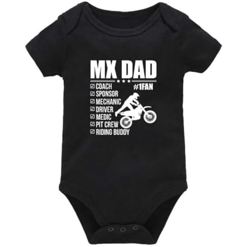 Dirt Bike MX Daddy Number One Fan Infant Rompers Long Sleeve One-Piece Baby Clothing