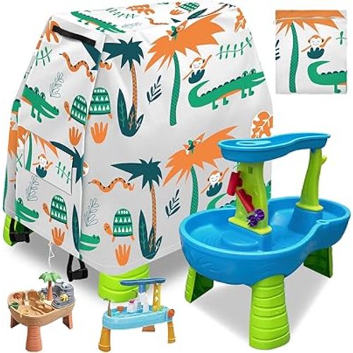 Kids Water Table Cover for Step2 Rain Showers Water Table Accessories, Outdoor Toys Waterproof Sunshade Dust Cover for Toddlers 1-3 Outdside Step 2 Watertable Toys for Kids Ages 3-5