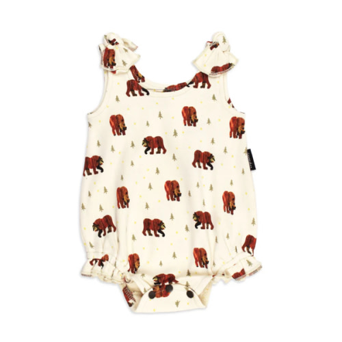 Brown Bear | Organic Bowtie Shoulder Bodysuit – L'ovedbaby