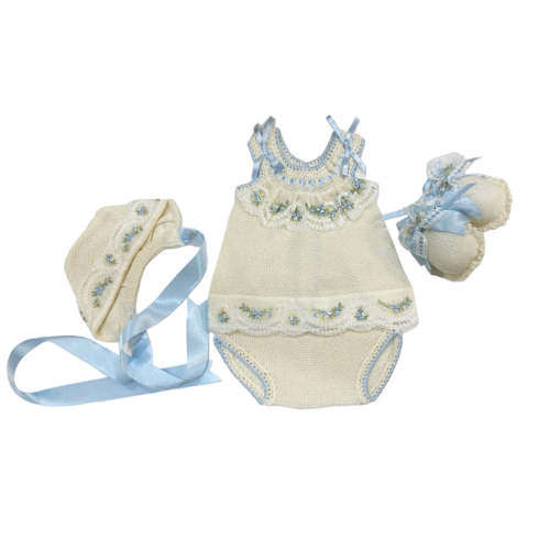 Aida Dress Blue Rose Knitted 4-piece set – Piccoli & Co ®