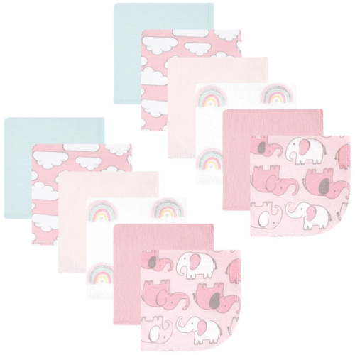Hudson Baby Elephants Cotton Towels & Washcloths, 12 Count