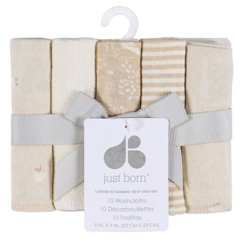 Just Born Baby 10-Pack Washcloths