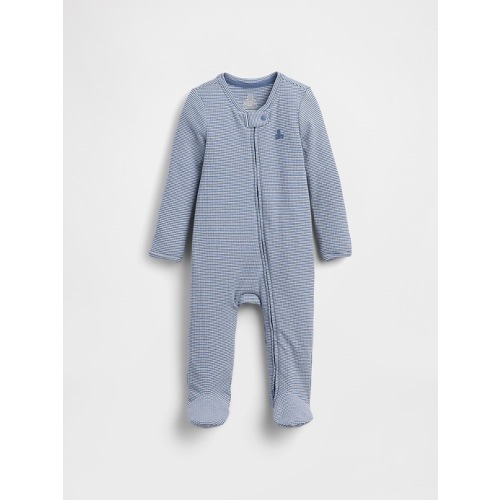 Baby First Favorites TinyRib Stripe Footed One-Piece