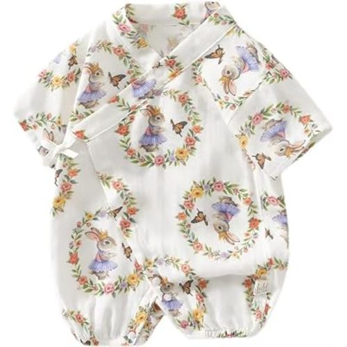BINIDUCKLING Newborn Kimono Baby Japanese Clothes Summer Romper Muslin Cotton & Viscose from Bamboo