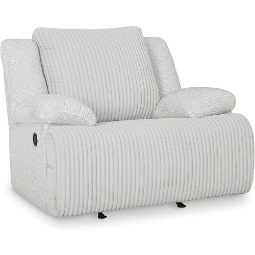 Signature Design by Ashley Top Tier Modern Indoor Upholstered Manual Rocker Recliner, White