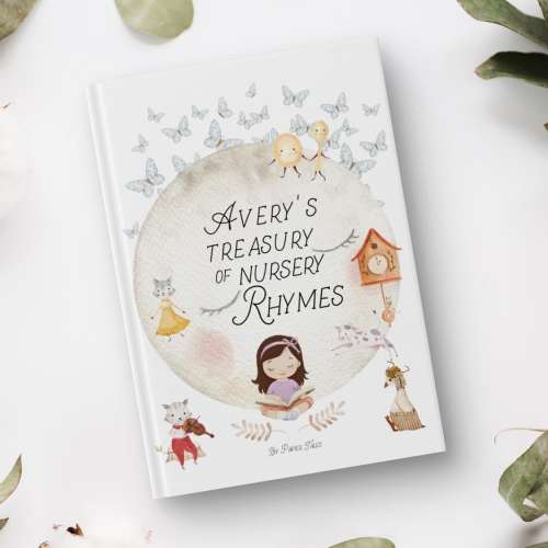 Treasury of Nursery Rhymes, personalised & fully customised with name and character. Christening gift, birthday gift idea for baby, kids.
