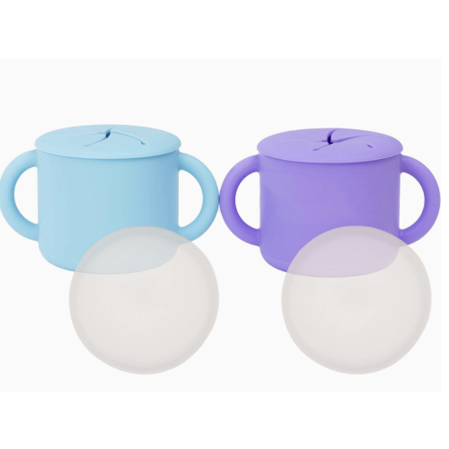 Silicone Snack Cups – Set of 2 with Lids