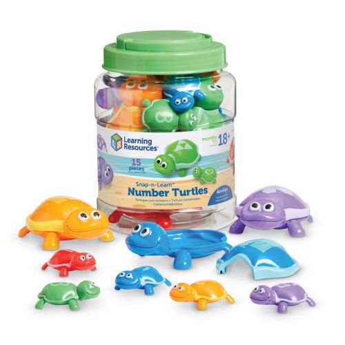 Learning Resources Number Turtles Set, Counting, Color & Sorting Toy, 15 Pieces, Ages 18+ mos