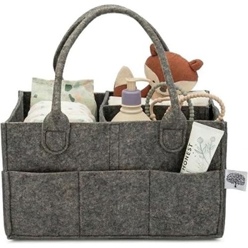 Parker Baby Co. Felt Diaper Caddy Organizer - Regular, Charcoal