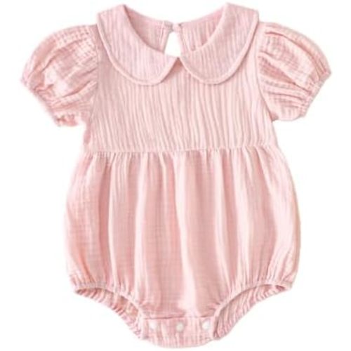 Baby Bubble Romper Collar Bodysuit Infant Muslin Summer Clothes