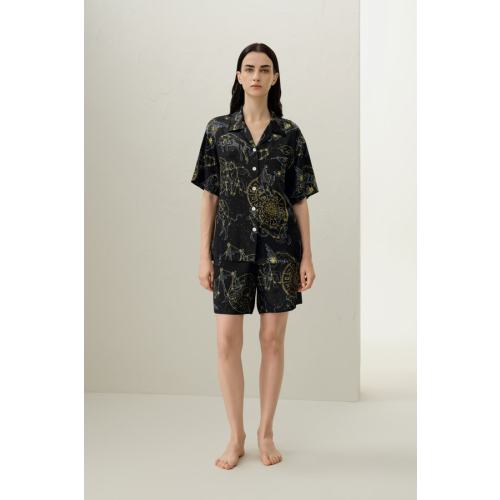 Virgo Zodiac Silk Pajama Short Set