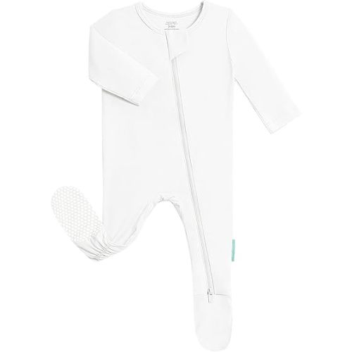 PurComfy Baby Zipper Footie Pajamas, Supersoft Bamboo Rayon Baby Footed Pjs Boy Girl 0-3-6-9-18-24 Month Coverall Sleepers
