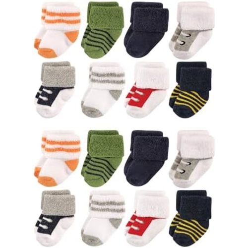 Luvable Friends Unisex Baby Baby Cotton Rich Terry Socks 16-Pack