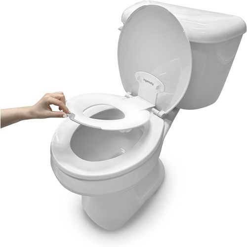 Ingenuity: ity by Ingenuity Flip & Sit Potty Seat (White) – Easy to Set Up & Remove Potty Training Seat That Attaches to Adult Toilet Seat