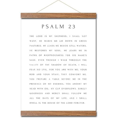 Bible Verse Sign, Christian Wall Art,Psalm 23 Scripture Wall Art,Religion Bible Pictures Posters Prints for Church Prayer Room Living Room Home Decor Encouraging Faith Gift