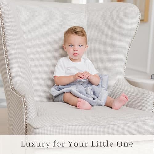 SARANONI Luxury Security Blankets for Babies | Ultra-Soft Lush and Boutique Quality Baby Blanket | Storm Cloud, Mini - 15" x 20"