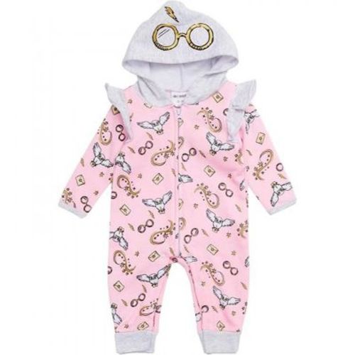 Kids Harry Potter Symbols All Over Print Hooded Pajamas - 0-3 Months