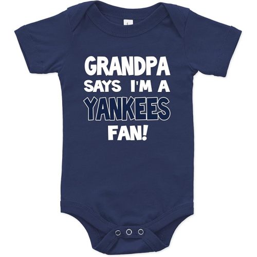 NanyCrafts Baby's Grandpa Says I'm a Yankees Fan Bodysuit, Baby Yankees Fan