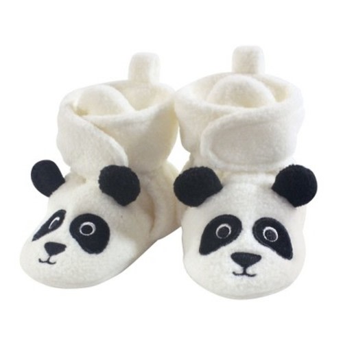 Hudson Baby Baby and Toddler Cozy Fleece Booties, Panda Bear, 6-12 Months